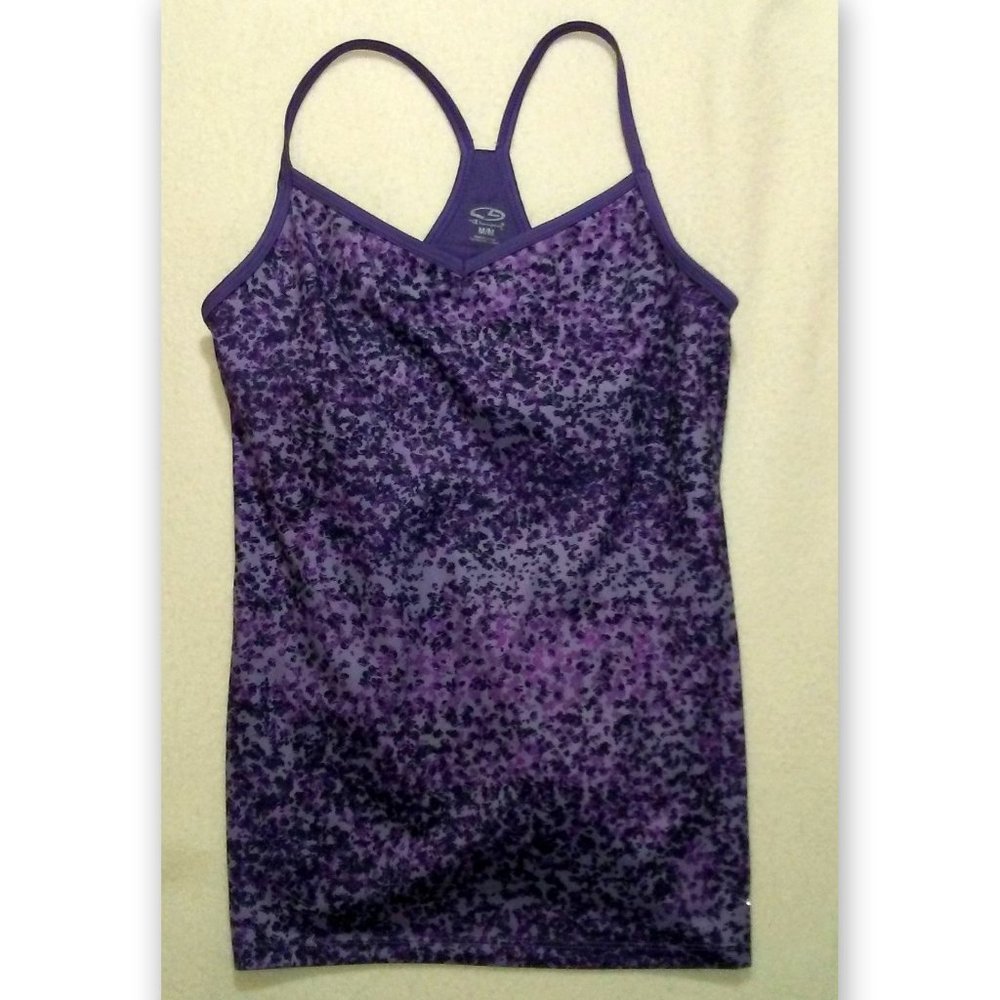 Champion C9 Size M Purple Print Womens Fitness Workout Top